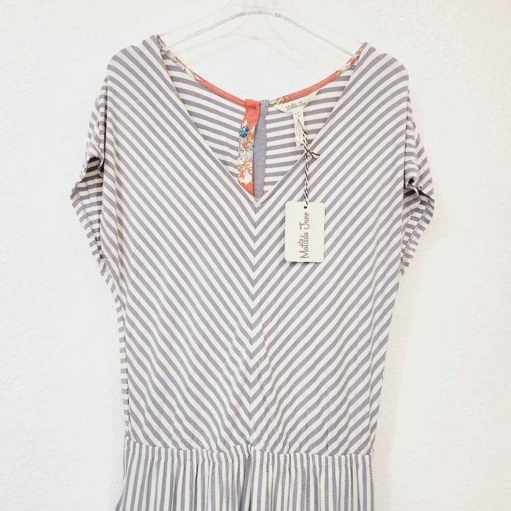 Matilda Jane Womens Stripes All Day Romper Outfit Gray Size - Picture 6 of 14